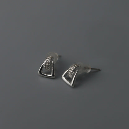 ATHARV S925 Silver Geometric Triangle Stud Earrings