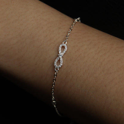 NADYA S925 Silver Infinity 8 Bracelet