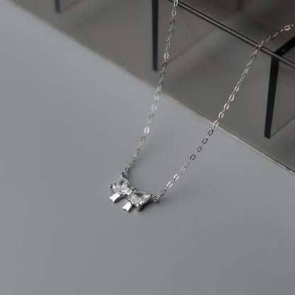CADE S925 Silver Mini Bow Tie Ribbon Pendant SN00028