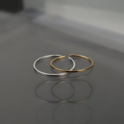 JAX S925 Silver Vermeil Thin Open Adjustable Ring for Women