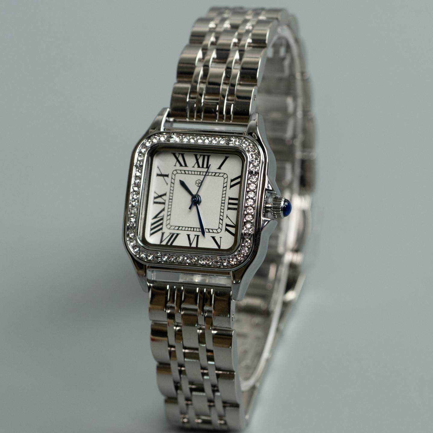 FROSTELIX Silver Ice Rectangle Roman Numerical Minimalist Unisex Watch