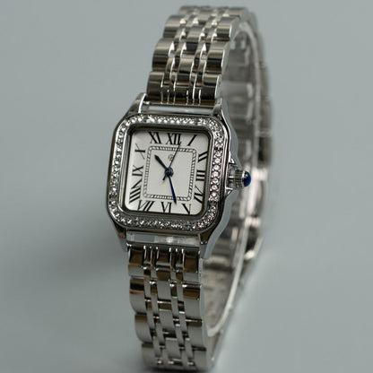 FROSTELIX Silver Ice Rectangle Roman Numerical Minimalist Unisex Watch