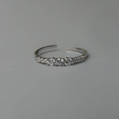 PALMER S925 Silver Center Embedded Open Adjustable Ring