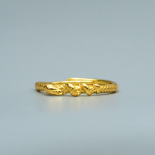 FAYA Twisted Wrapped Snake Head Scales Adjustable Ring for Women