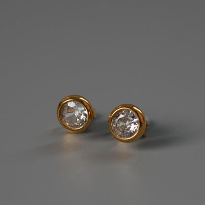 AUREN 6mm Round Stud Earrings for Women's