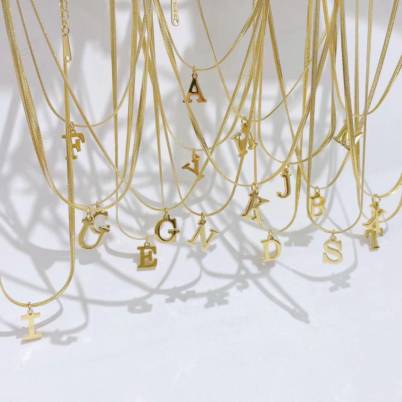 ALPHABET Letter Flat Pendant