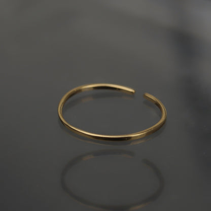 JAX S925 Silver Vermeil Thin Open Adjustable Ring for Women