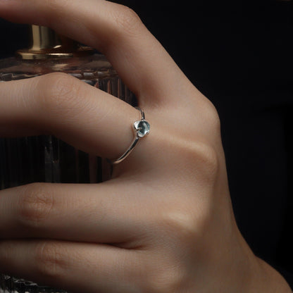 RELLA S925 Silver Round Lucky Design Adjustable Ring