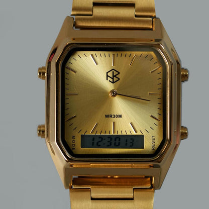 OMNIX Square Modern Style Unisex  Digital/Analog Watch
