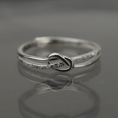 MAVIS S925 Silver Tie Knot Adjustable Ring for Women