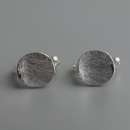 DANIA S925 Silver Disc Round Clip Earrings