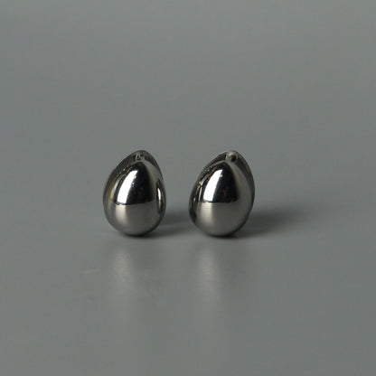 ZINNIA Silver Droplet Huggies Clip Earrings for Women's
