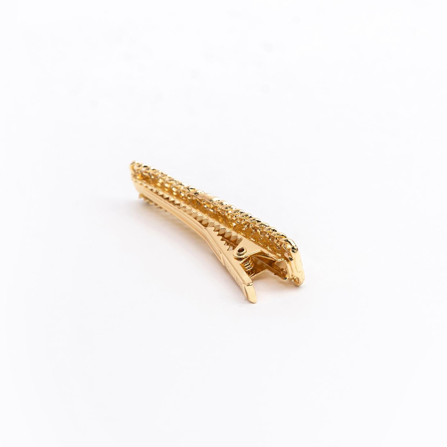 Hair Clip SHIRAZ Gold Cuban Chain Bar Clip for Women – Double Row