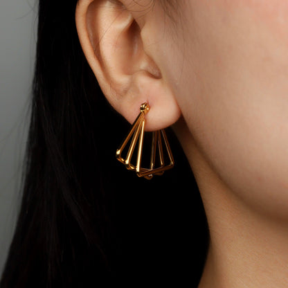 ALONDRA Multi Triangle Big Hoop Earrings For Women's