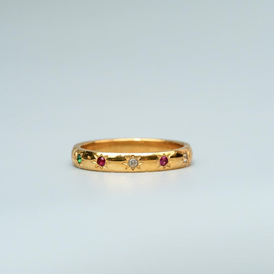 COL Colorful Star Embedded Ring for Women