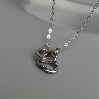 ELARION S925 Silver Tangled Heart Chain Necklace for Women