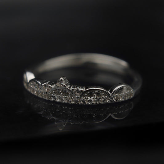 TRACE S925 Silver Crown Adjustable Ring for Women