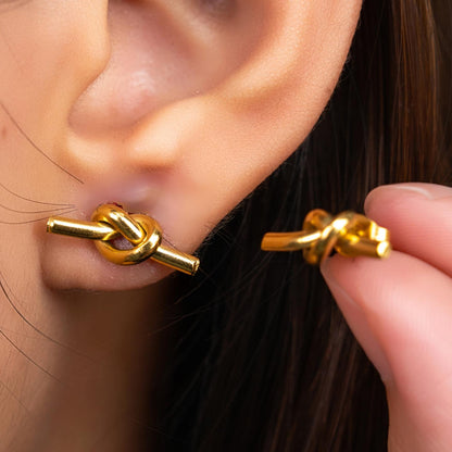 JAQ Tie Knot Stud Earrings for Women's