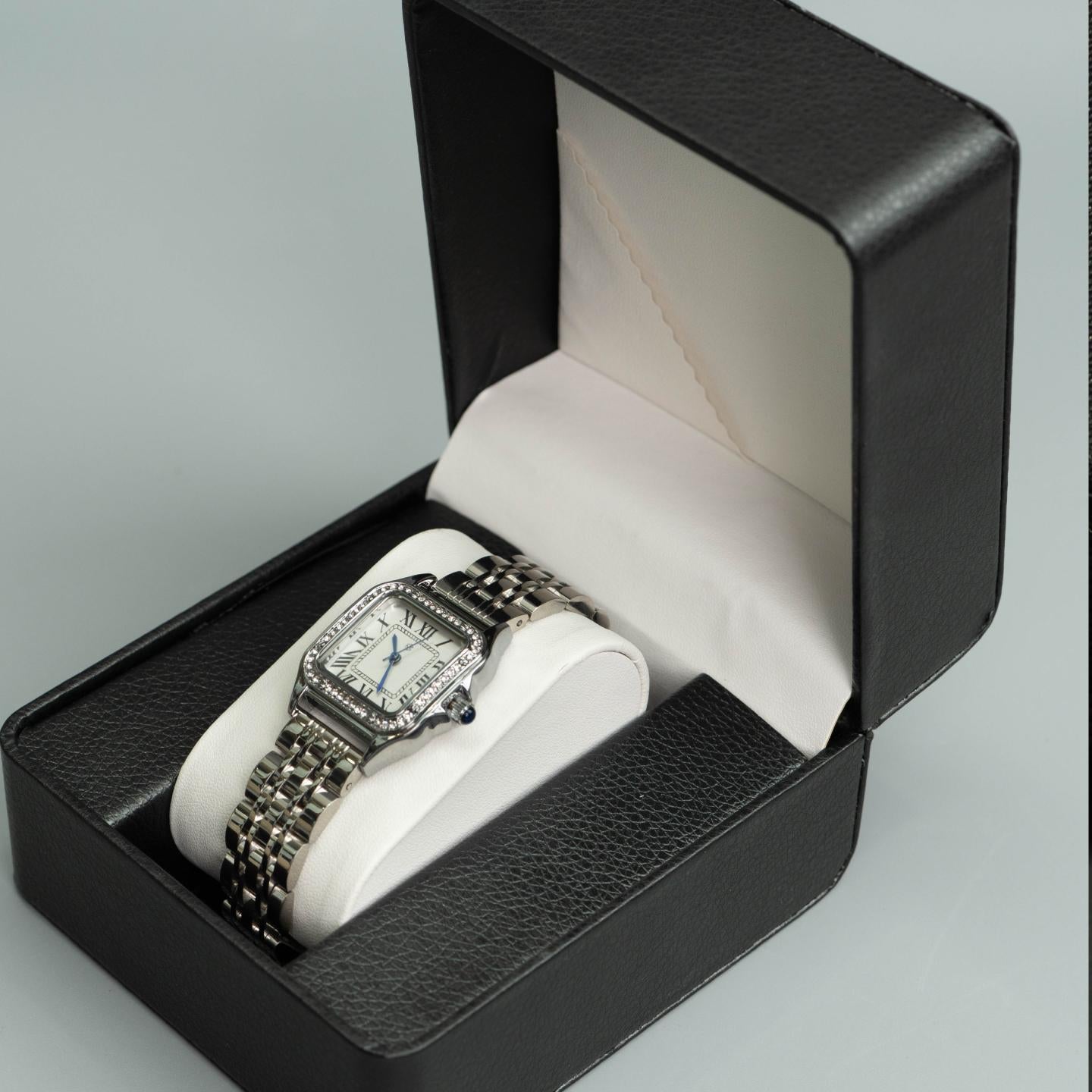 FROSTELIX Silver Ice Rectangle Roman Numerical Minimalist Unisex Watch