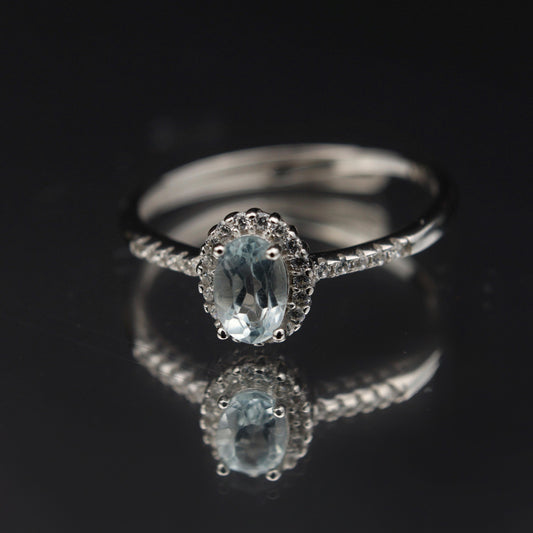 Silver Adjustable Ring Topaz Gemstone Pawnable Women's Accessories with AGCL Certification