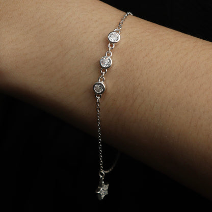 NASHIRA S925 Silver Stone Bracelet