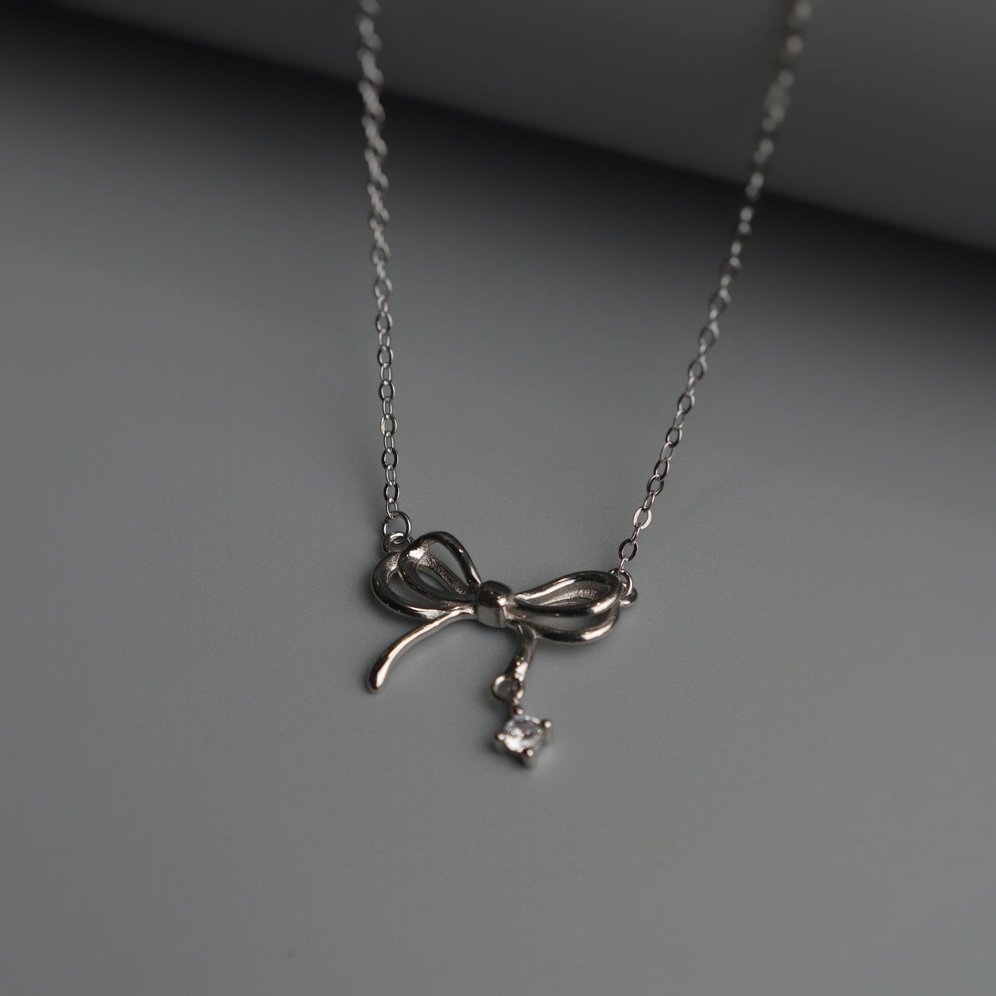SUD S925 Silver Ribbon Necklace