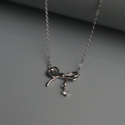 SUD S925 Silver Ribbon Necklace
