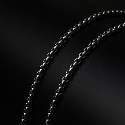 HB Men Jewelry ROGER Silver Rectangle Pendant Chain Necklace For Men's