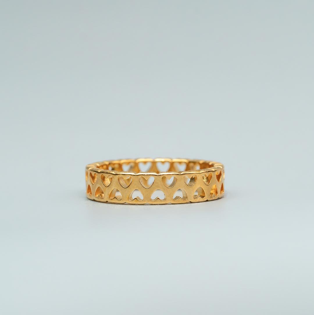 GIRA Hollow Hearts Ring Size 6 for Women