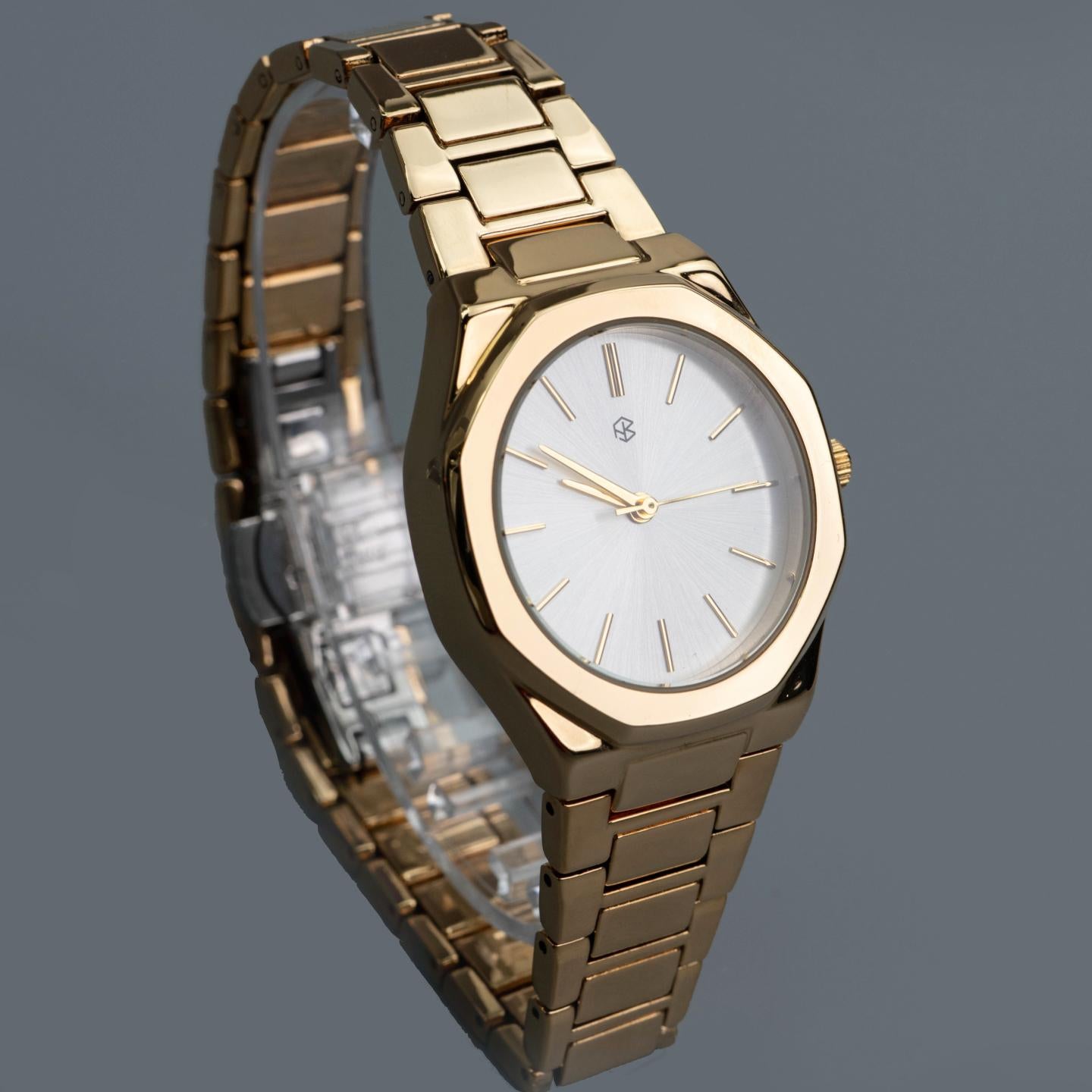 JAGER Vintage Round Gold-Tone Unisex Fashion Watch