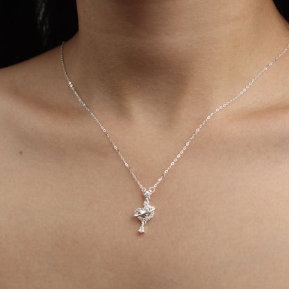 AURORA S925 Silver Galaxy Saturn Lite Pendant Chain Necklace for Women
