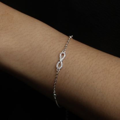 NADYA S925 Silver Infinity 8 Bracelet