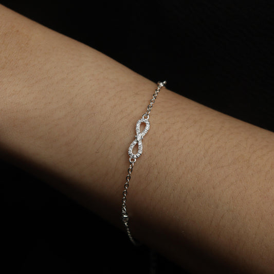 NADYA S925 Silver Infinity 8 Bracelet