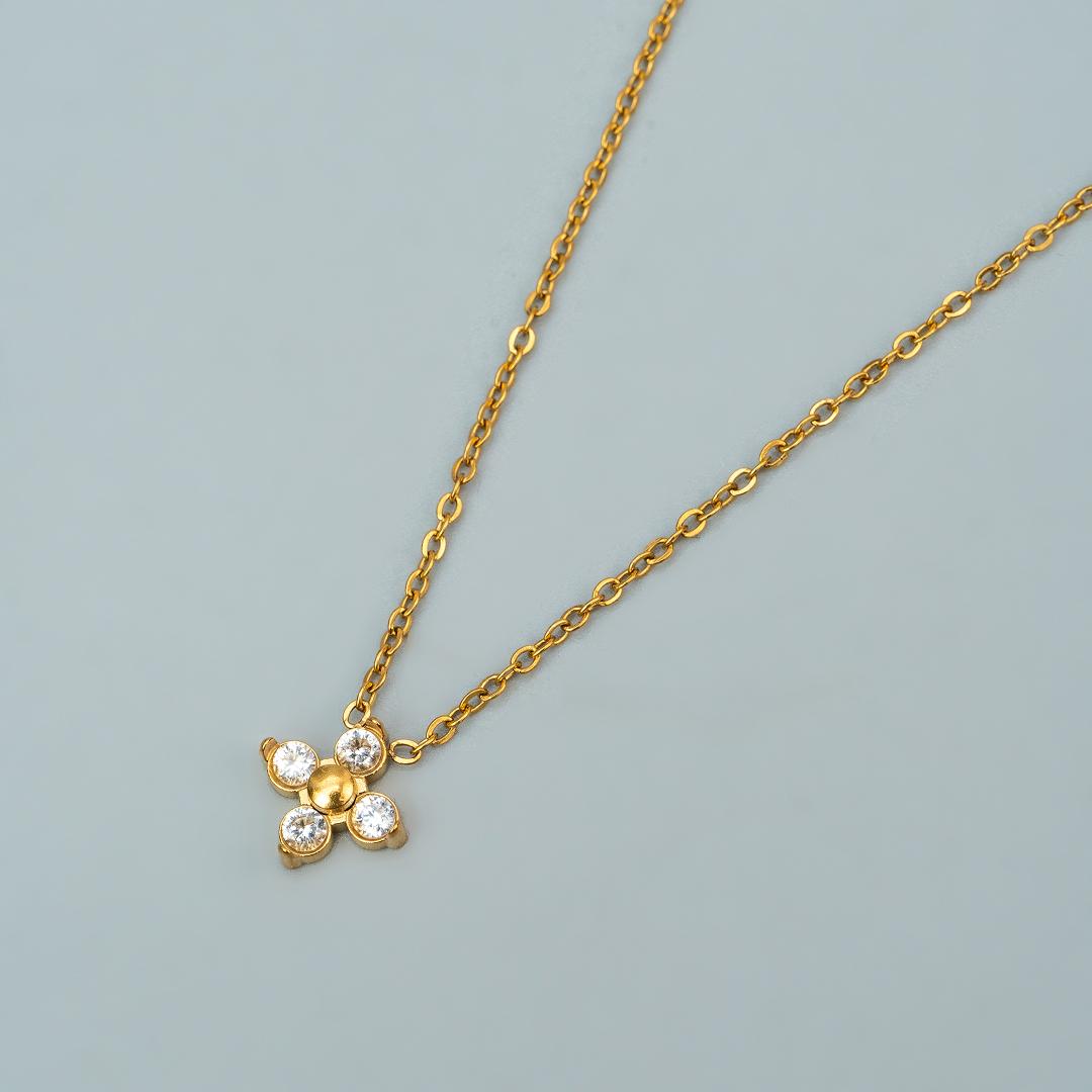 ALVEA Shiny Flower Pendant Chain Necklace For Women's