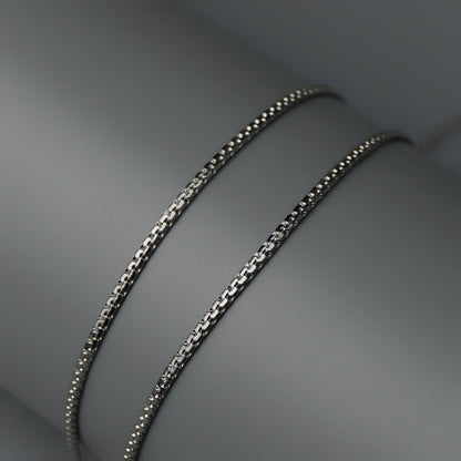 Men Jewelry FLETCHER Silver Thin Flat Chain Necklace Fashion For Men's