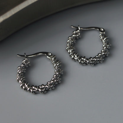 GUS Gold/Silver Twisted Hoop Earrings