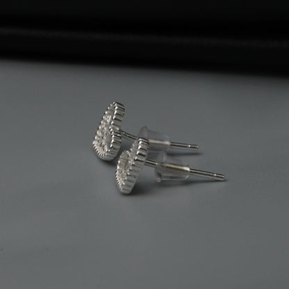 CORETTA S925 Silver Heart Stud Earrings Women's