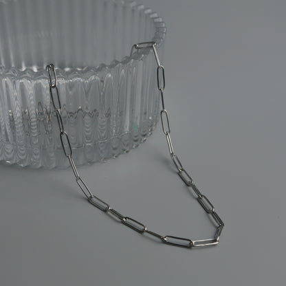 CATALINA Silver Paperclip Unisex Chain Necklace