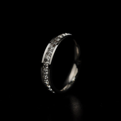 Men Jewelry ELLE Silver Full Embedded Ring Fashion For Men's