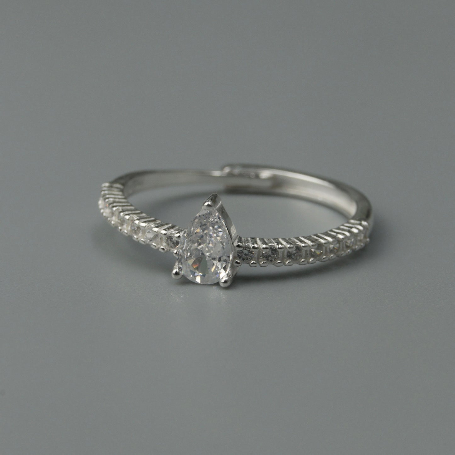 S925 Silver Versatile Shapes Embedded Adjustable Ring Women's