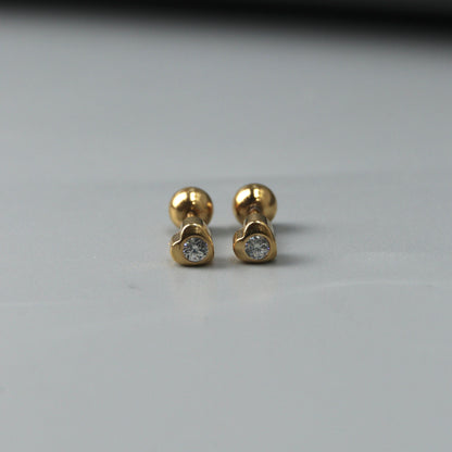 Mini Various Embedded Shapes Stud De Roscas Earrings