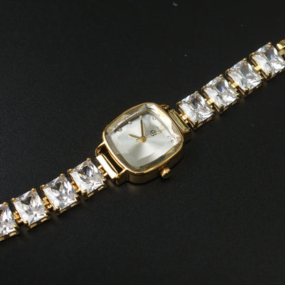VALENCIA Square Case Fashion Quartz Thin Crystal Glass Band Strap Watches