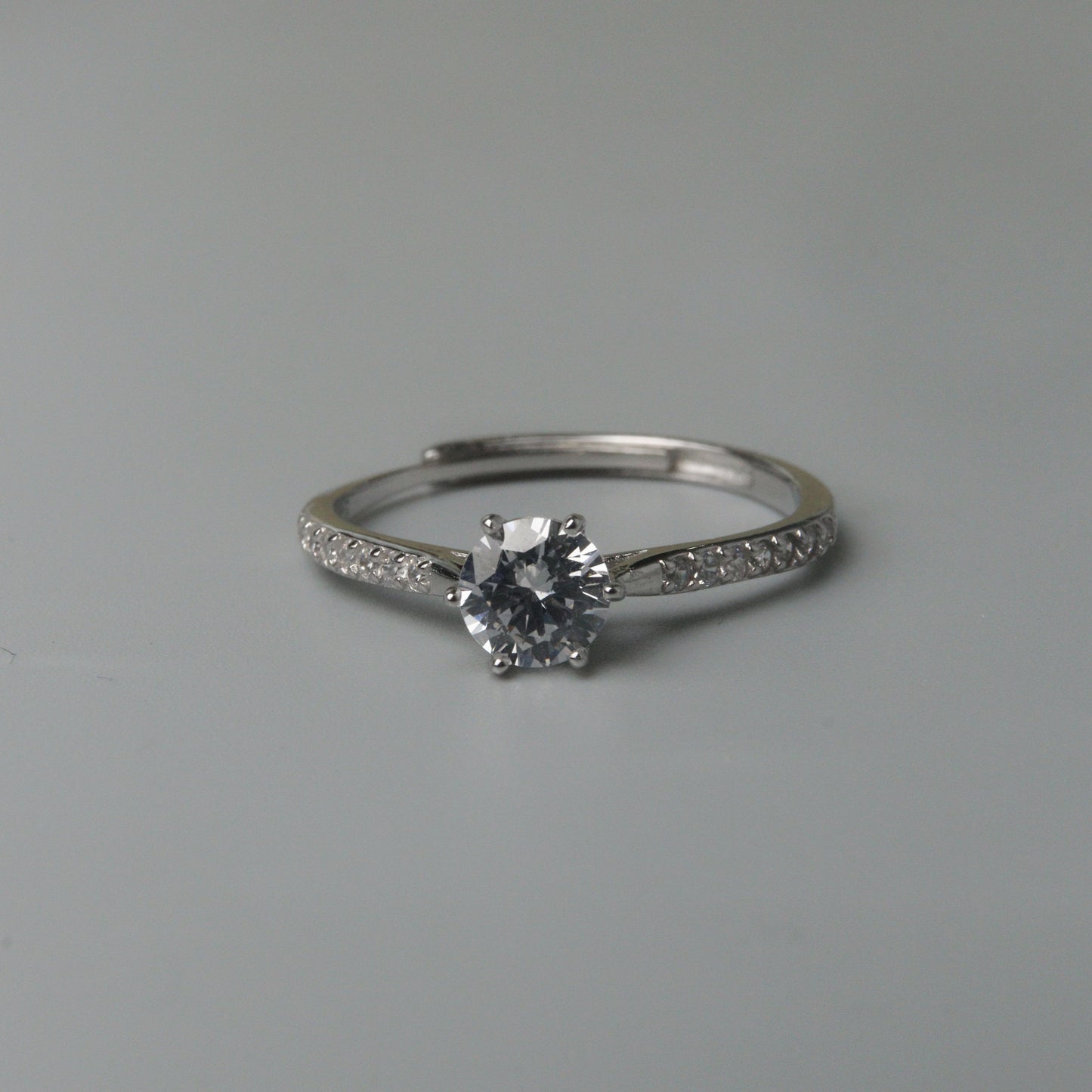 S925 Silver Versatile Shapes Embedded Adjustable Ring Women's