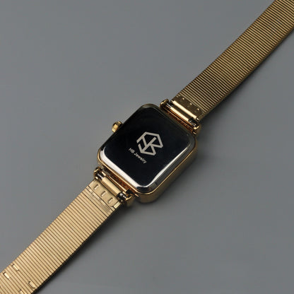 SLAGEN Women's Fashion Watch, Rectangle Case, Sliding Buckle, White Watch Face