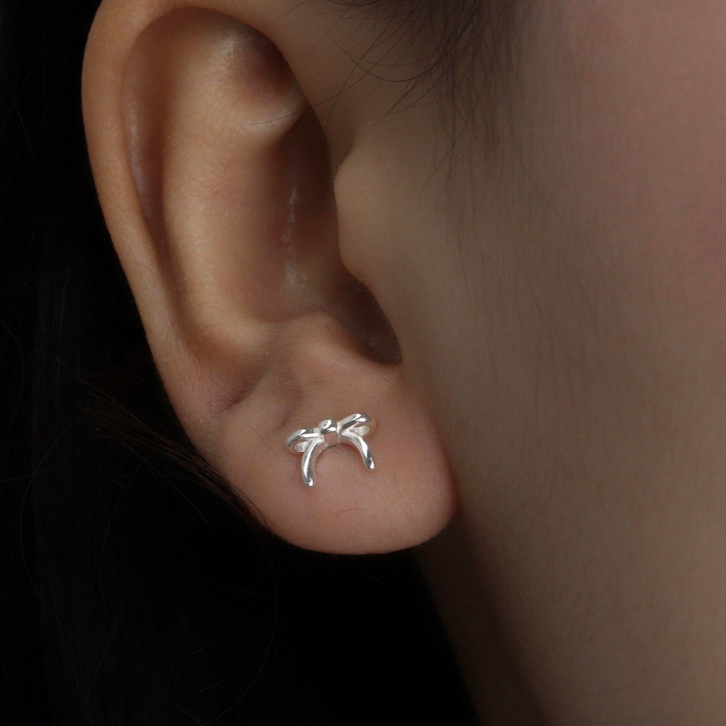 TINIE S925 Silver Mini Ribbon Stud Earrings