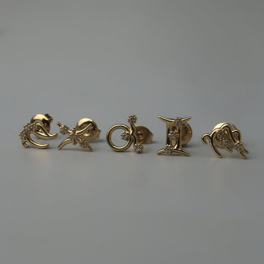 ZODIAC SIGN  Stud Earrings for Women