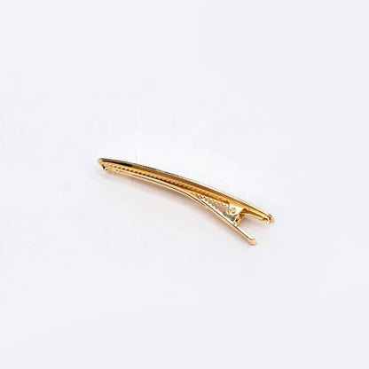 Hair Clip PRIM Gold/Silver Rough Texture Long Bar Snap Clip for Women –