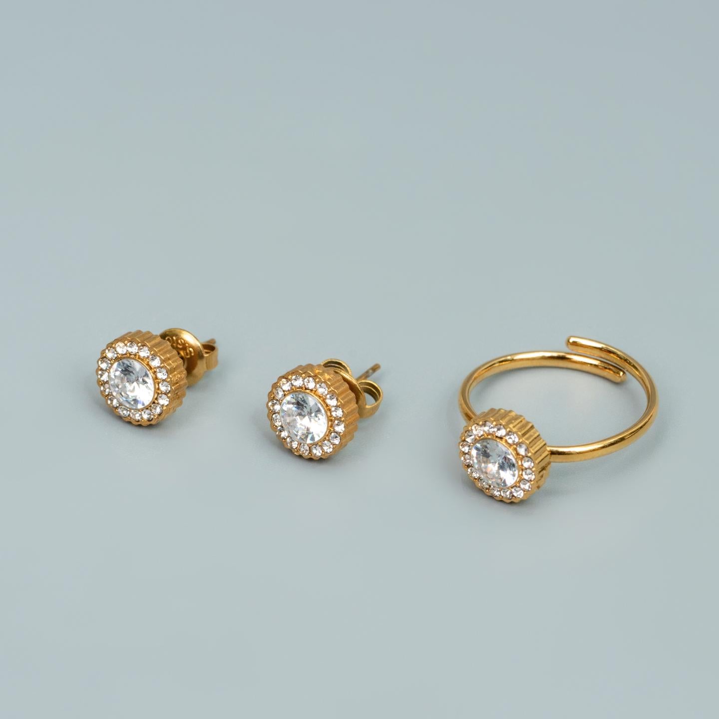 Brilliance Round Stone Shapes Collection of Necklace, Earrings, Bracelet & Ring Fashion Accessories