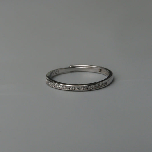 JOSIE S925 Silver Full Embedded Adjustable Ring for Women