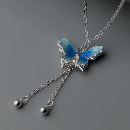CHLOE S925 Silver Blue Butterfly Pendant SN00032